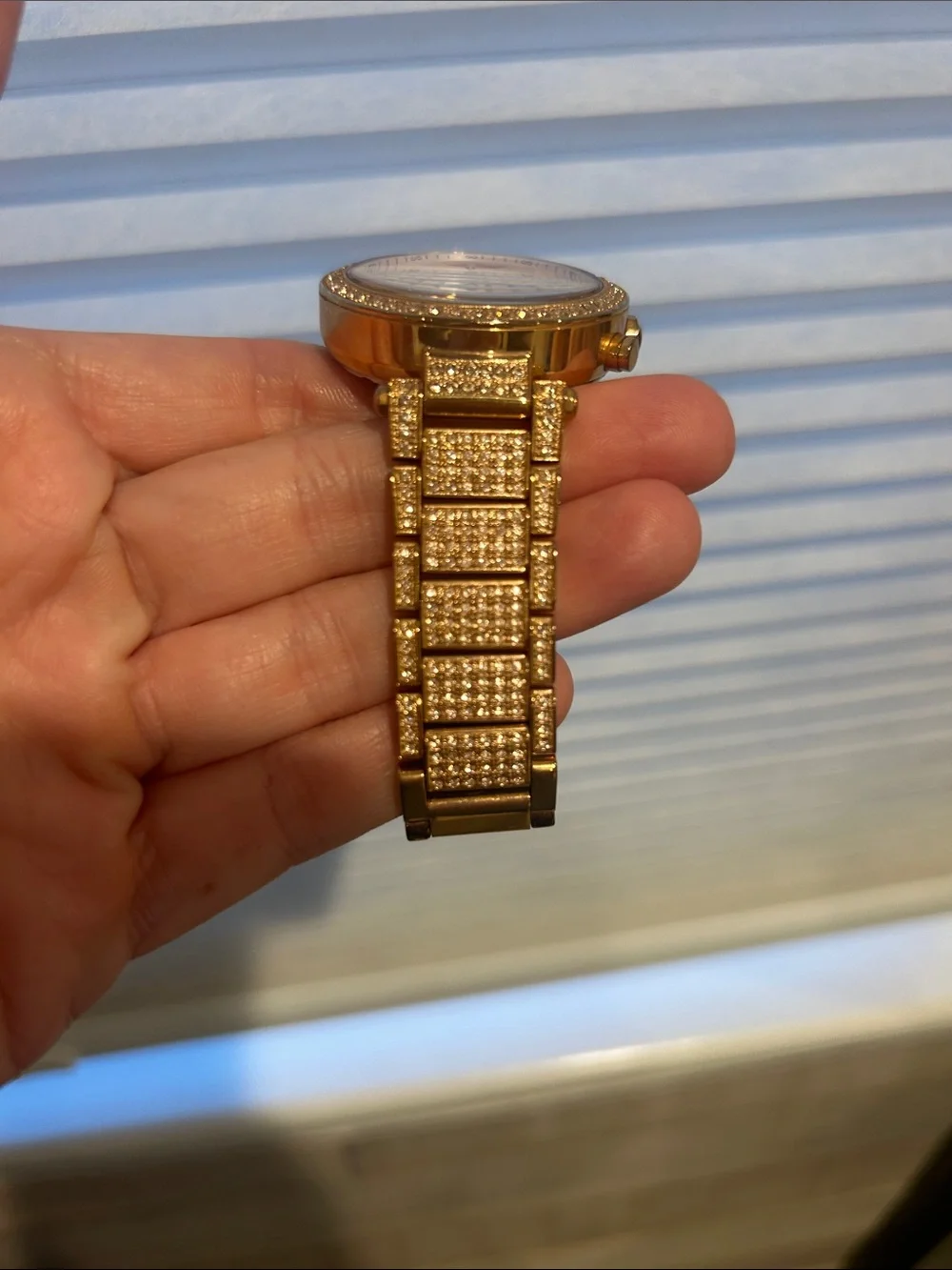Michael Kors Rose Gold Crystal-Embellished Chronograph Watch